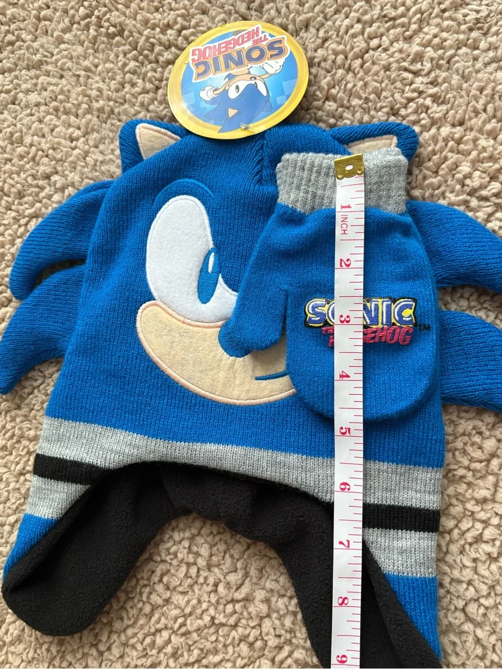 Sonic the Hedgehog Blue Kids Hat & Mittens Set